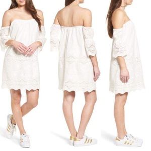 NWT ASTR the label off the shoulder shift dress